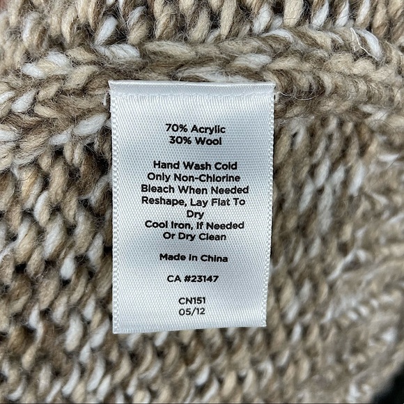 Talbots Wool Blend Knit Sweater Cardigan Size Small Petite Belted Cowl Neck - Picture 8 of 8